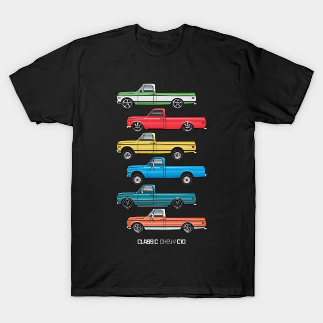 Six Trucks T-Shirt by JRCustoms44